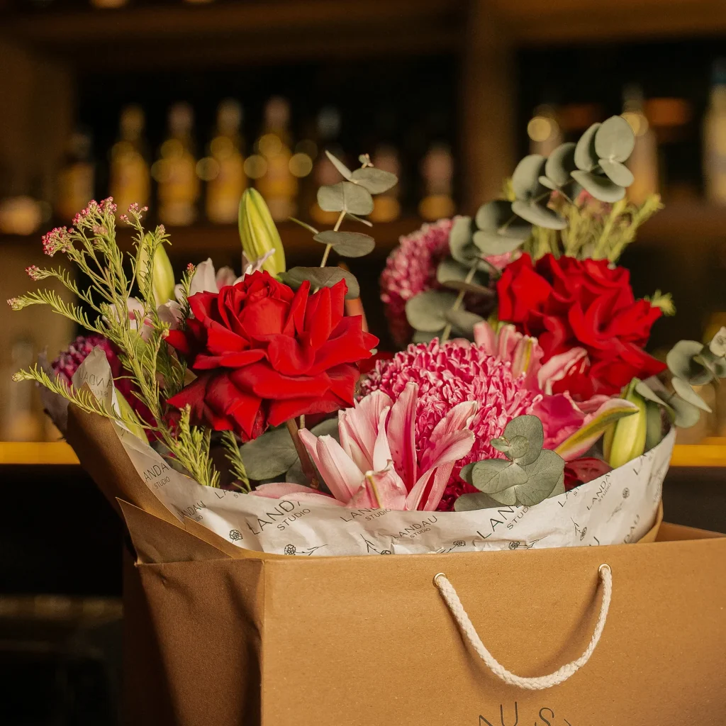 An elegant floral bouquet by Landau, a premium flower arrangement in Bali